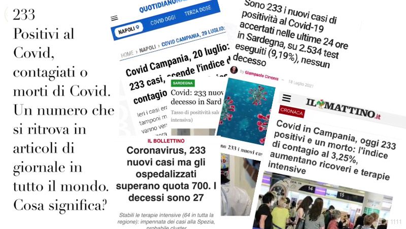 233 un numero che appare in tutti i giornali e TV dall’inizio di questa pseudopandemia