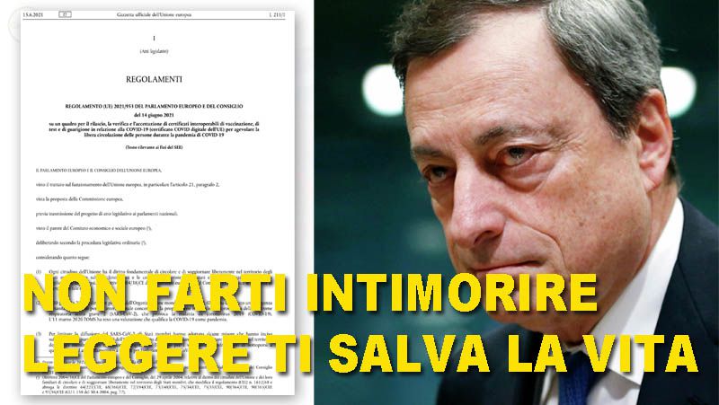 REGOLAMENTO UE 2021/953 Leggere può salvare la vita